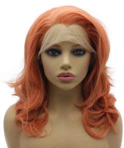 Pelucas de encaje frontal suizo ondulado hasta los hombros