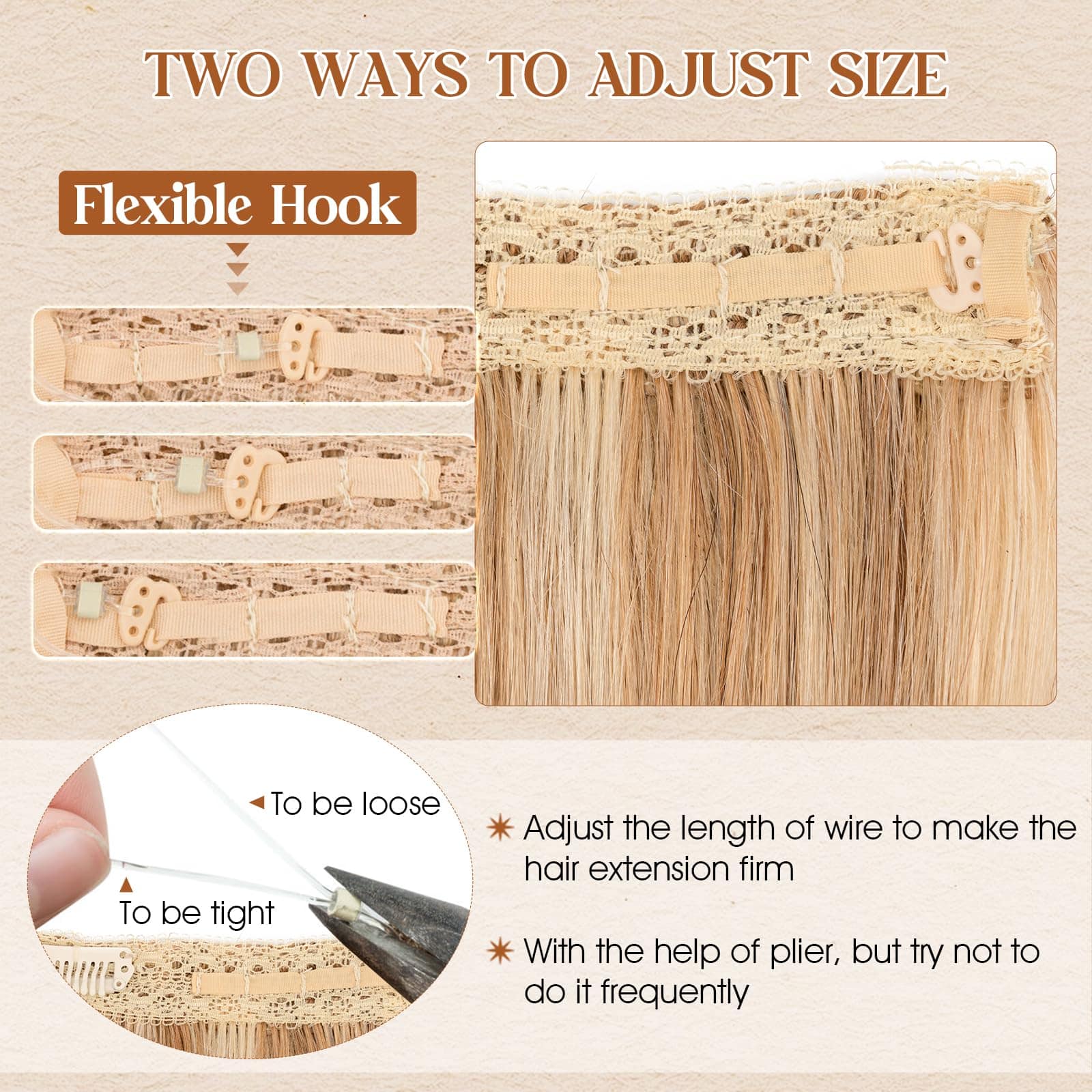 Extensiones de Cabello Benehair Halo de Cabello Humano Real - Imagen 4