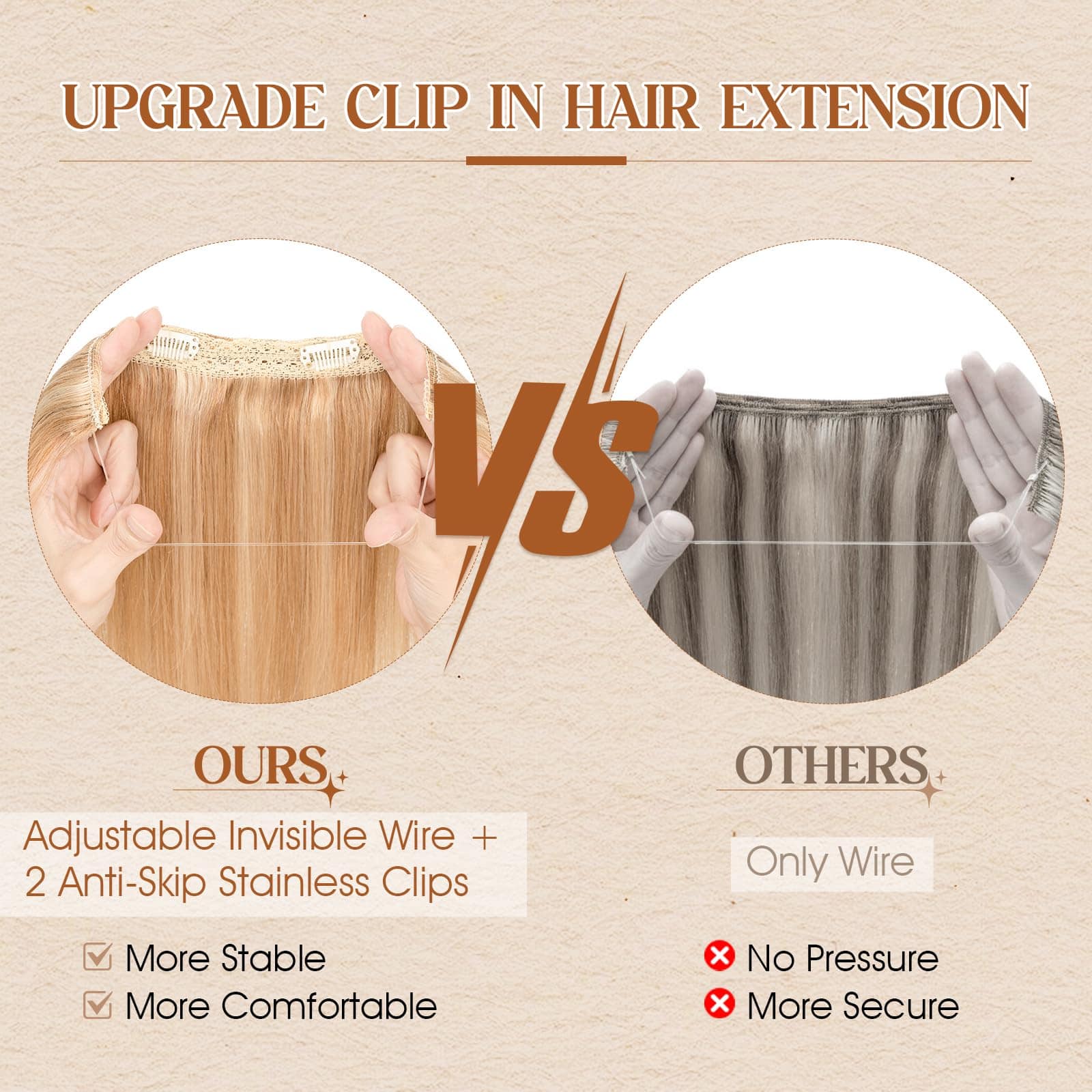 Extensiones de Cabello Benehair Halo de Cabello Humano Real - Imagen 5