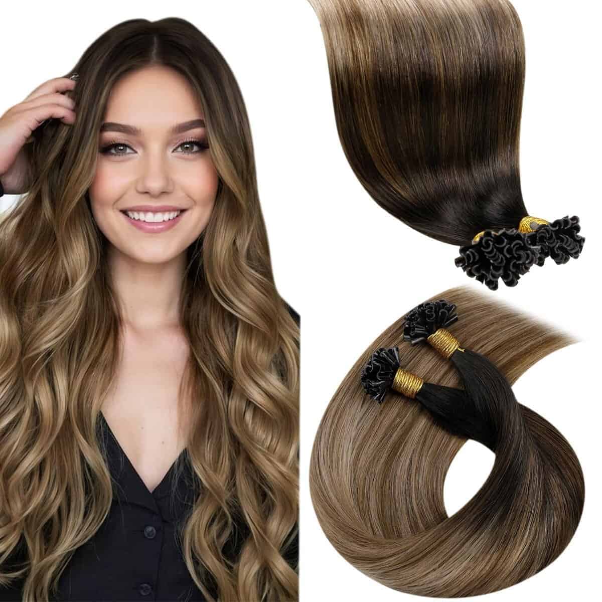 Extensiones de Cabello en Forma de U en Puntas LaaVoo Color