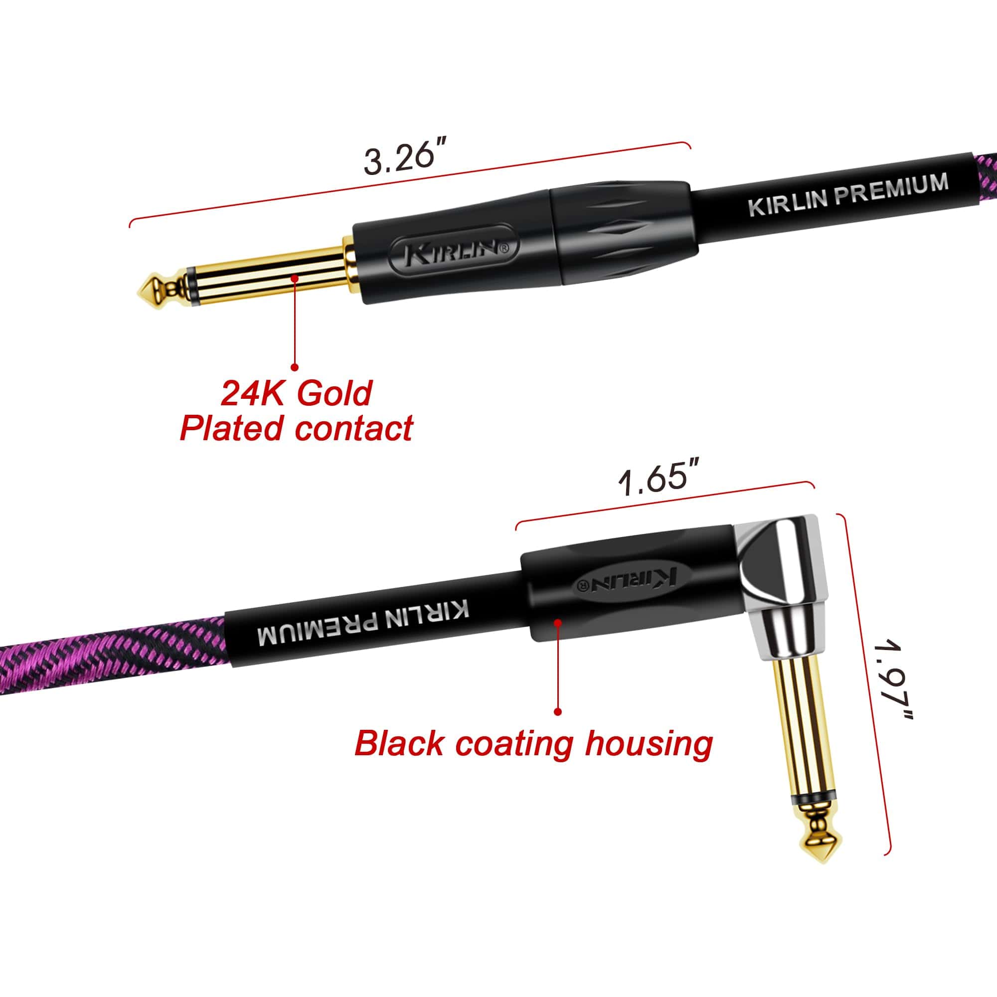 KIRLIN Cable IWB Cable de Instrumento, 1/4-Pulgada ángulo - Imagen 6