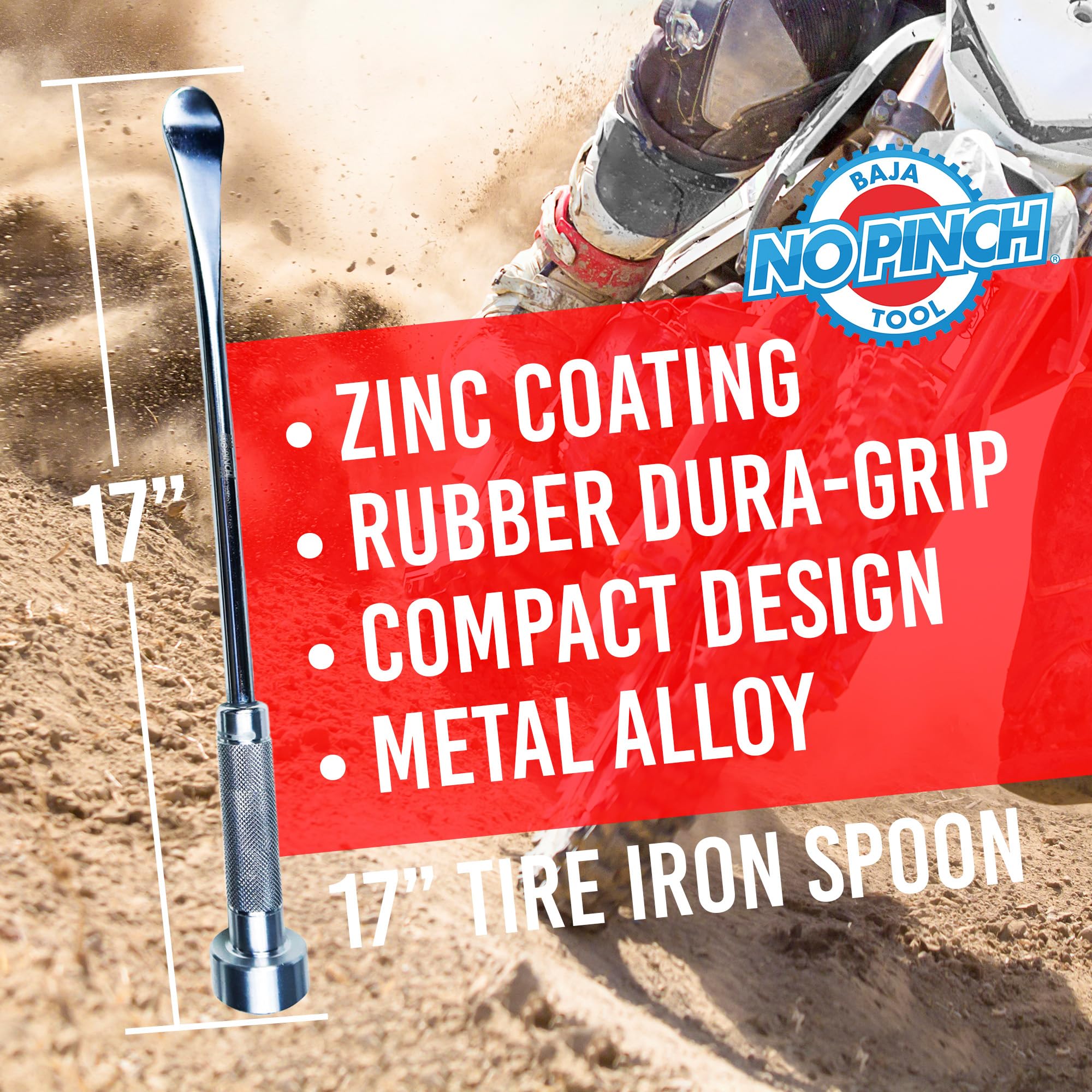 BAJA NO PINCH 17 inch Steel Tire Spoon Lever | Iron Tool - Imagen 4