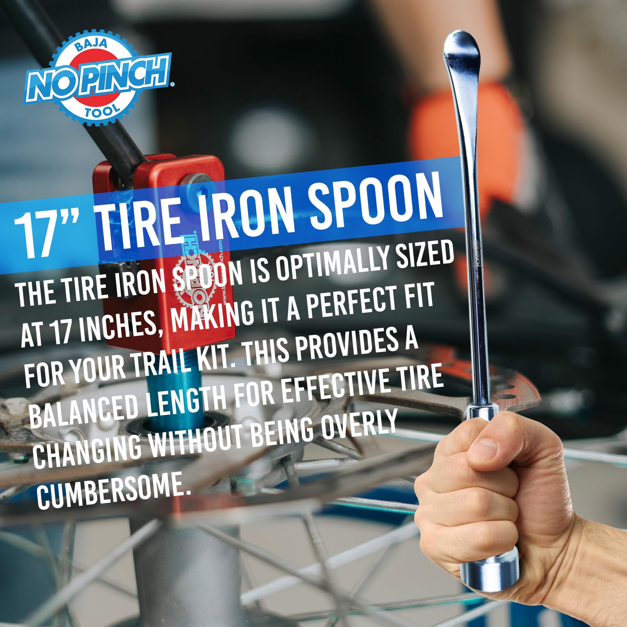 BAJA NO PINCH 17 inch Steel Tire Spoon Lever | Iron Tool - Imagen 3