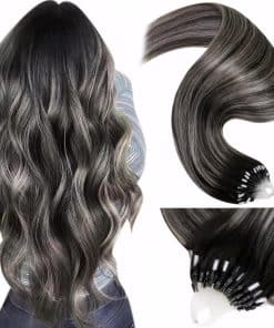 Extensiones de Cabello de Microperlas LaaVoo Ombre Negro