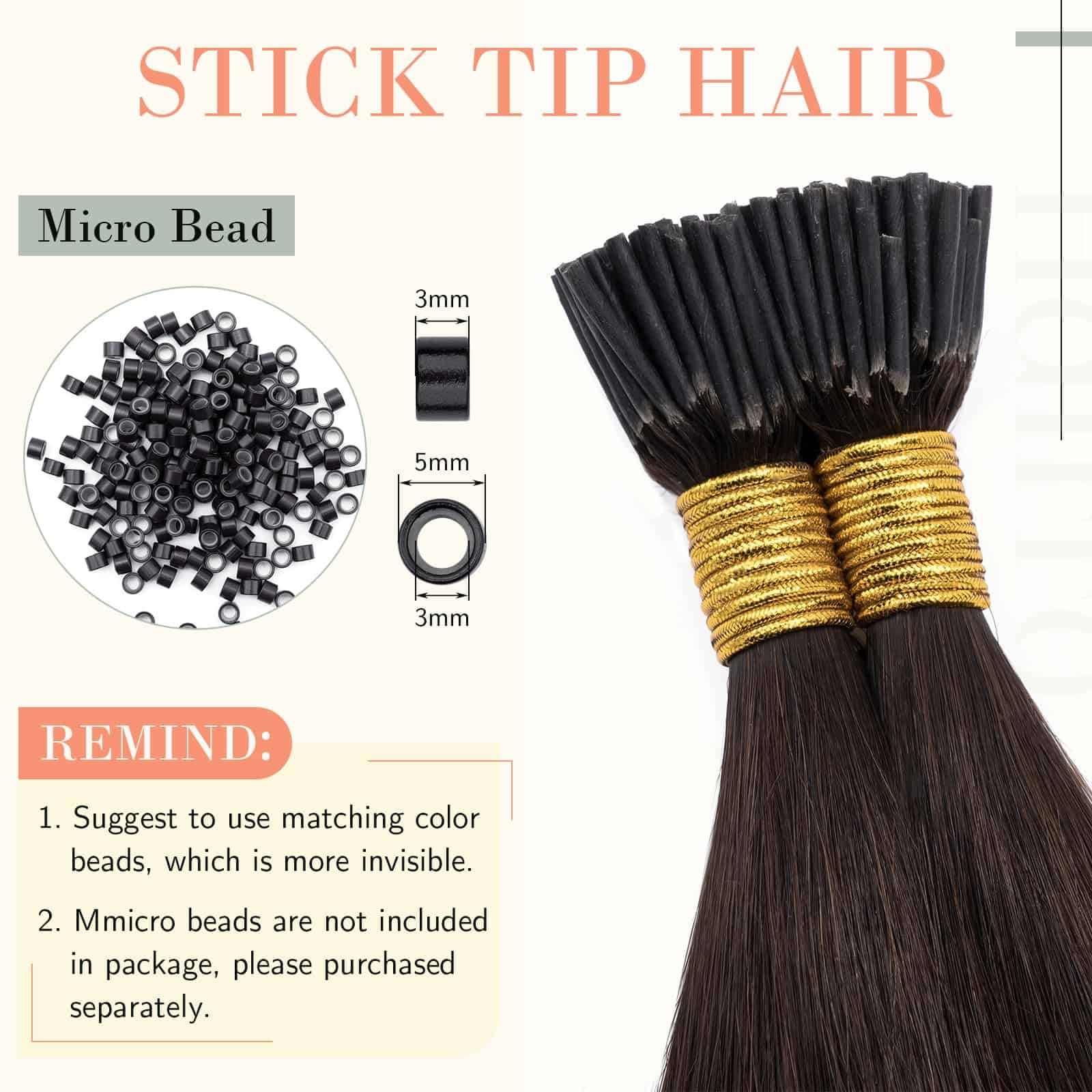 Extensiones de Cabello Humano Real Hairro Pre Bonded Remy - Imagen 6