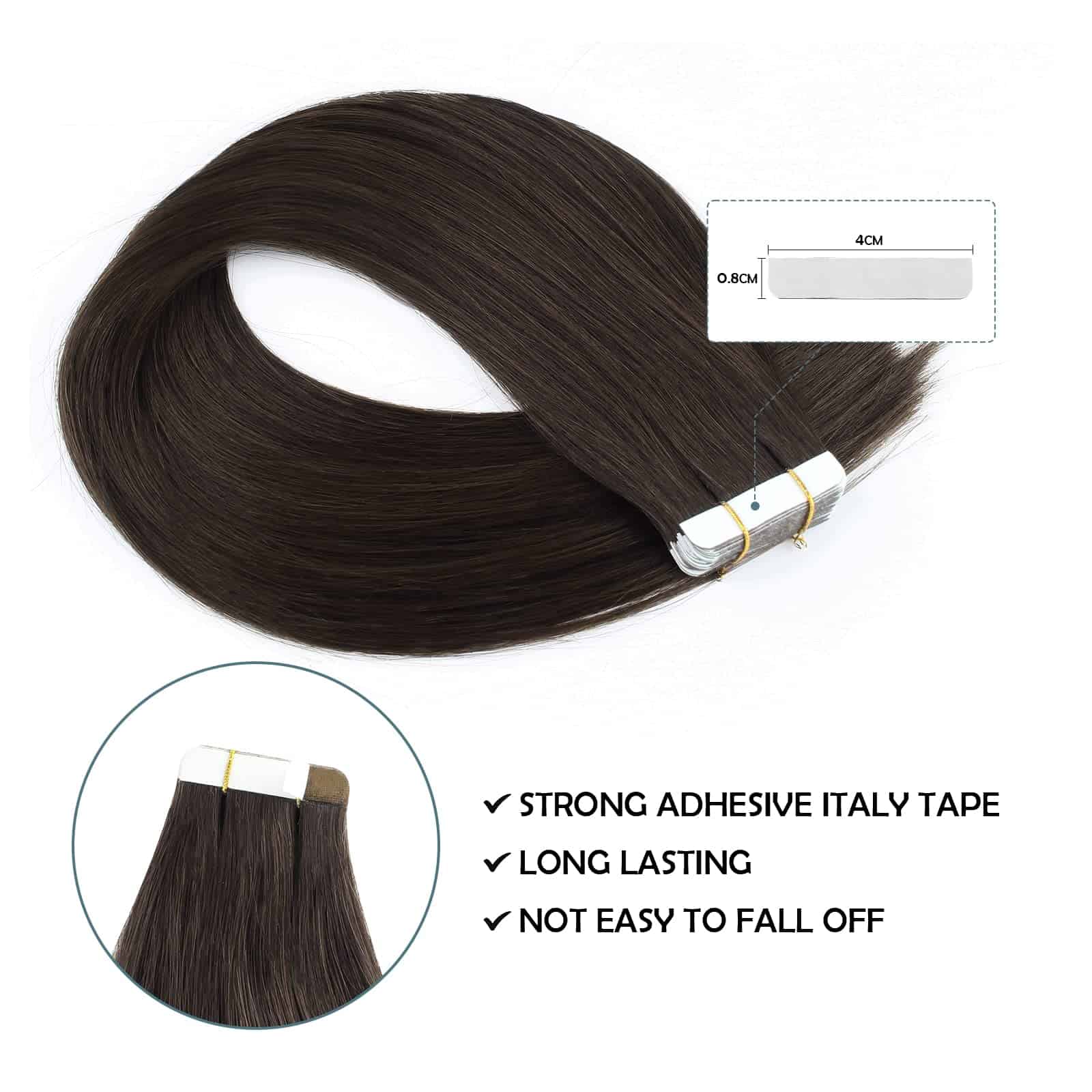 Sassina Extensiones de Cabello Tape in Double Sided Skin - Imagen 5