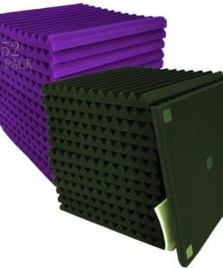 52 Paquete de 12 "X 12 "X1" Paneles -Negro/Morado