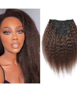 Extensiones de Cabello Clip Ins Rizadas Kinky de 7 piezas