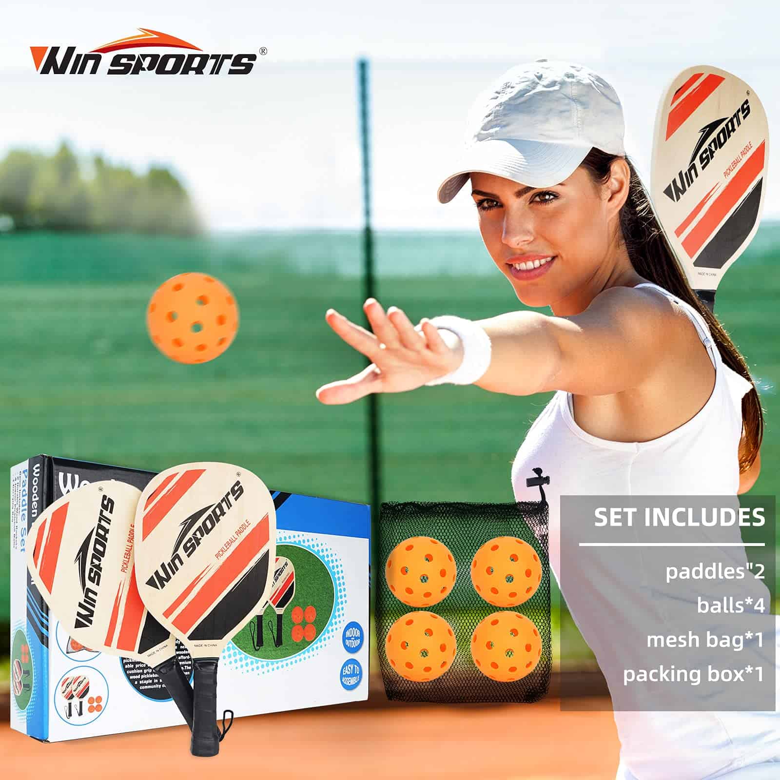 Set de 2 Palas de Pickleball de Madera - Win SPORTS Raqueta - Imagen 5