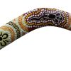 Bumerán decorativo de arte aborigen australiano hecho a