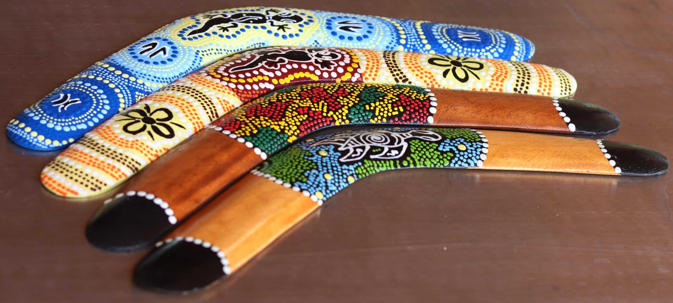 RaanPahMuang Búmeran Decorativo de Arte Aborigen - Imagen 3