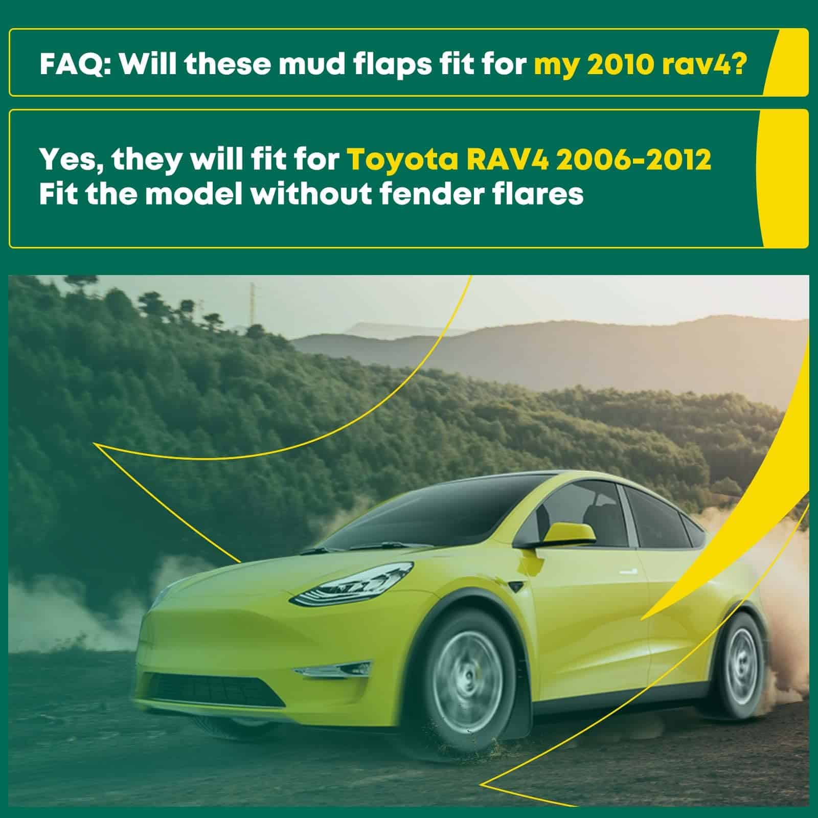 YHTAUTO Mud Flaps Splash Guards Reemplazo para Toyota RAV4 - Imagen 4