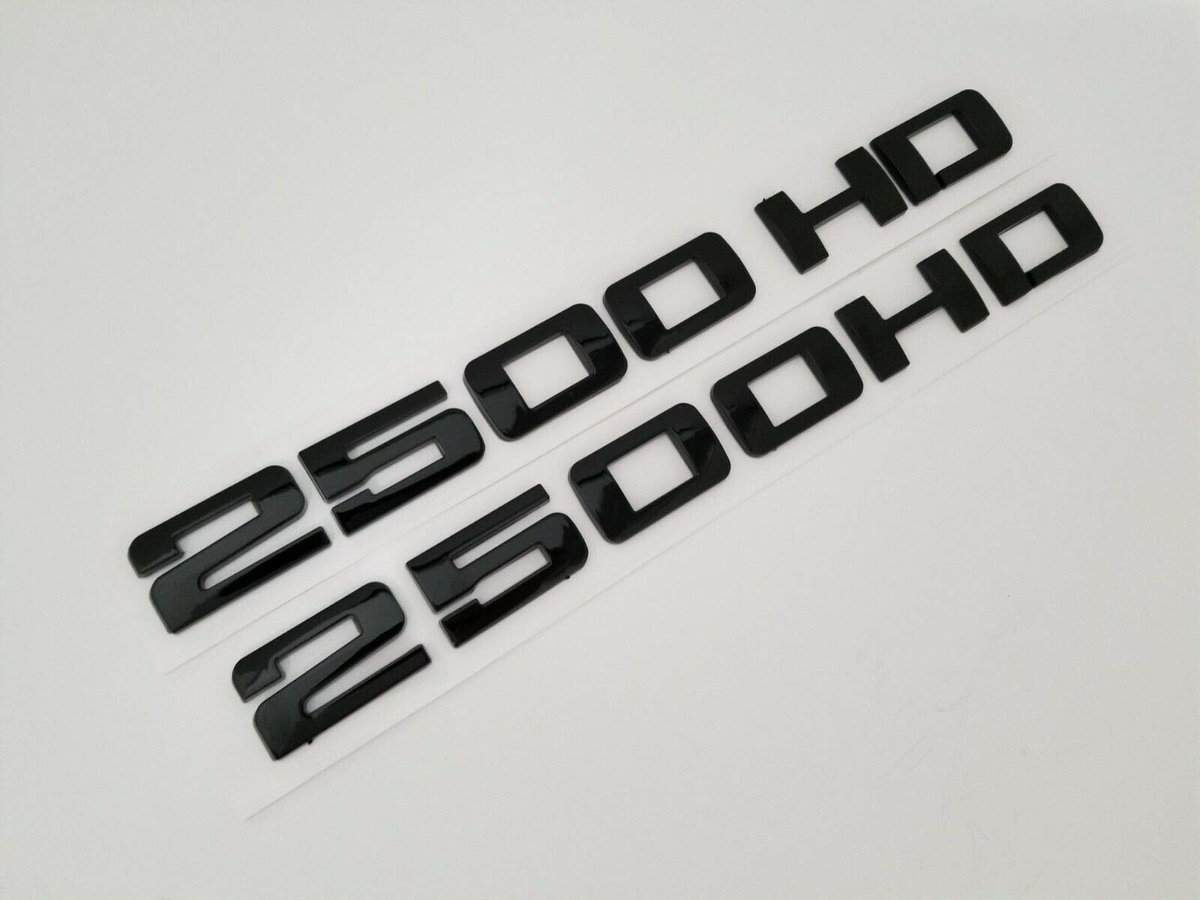 2PCS 2500HD 2500 HD Emblemas Placas Nombres 3D Calcomanías