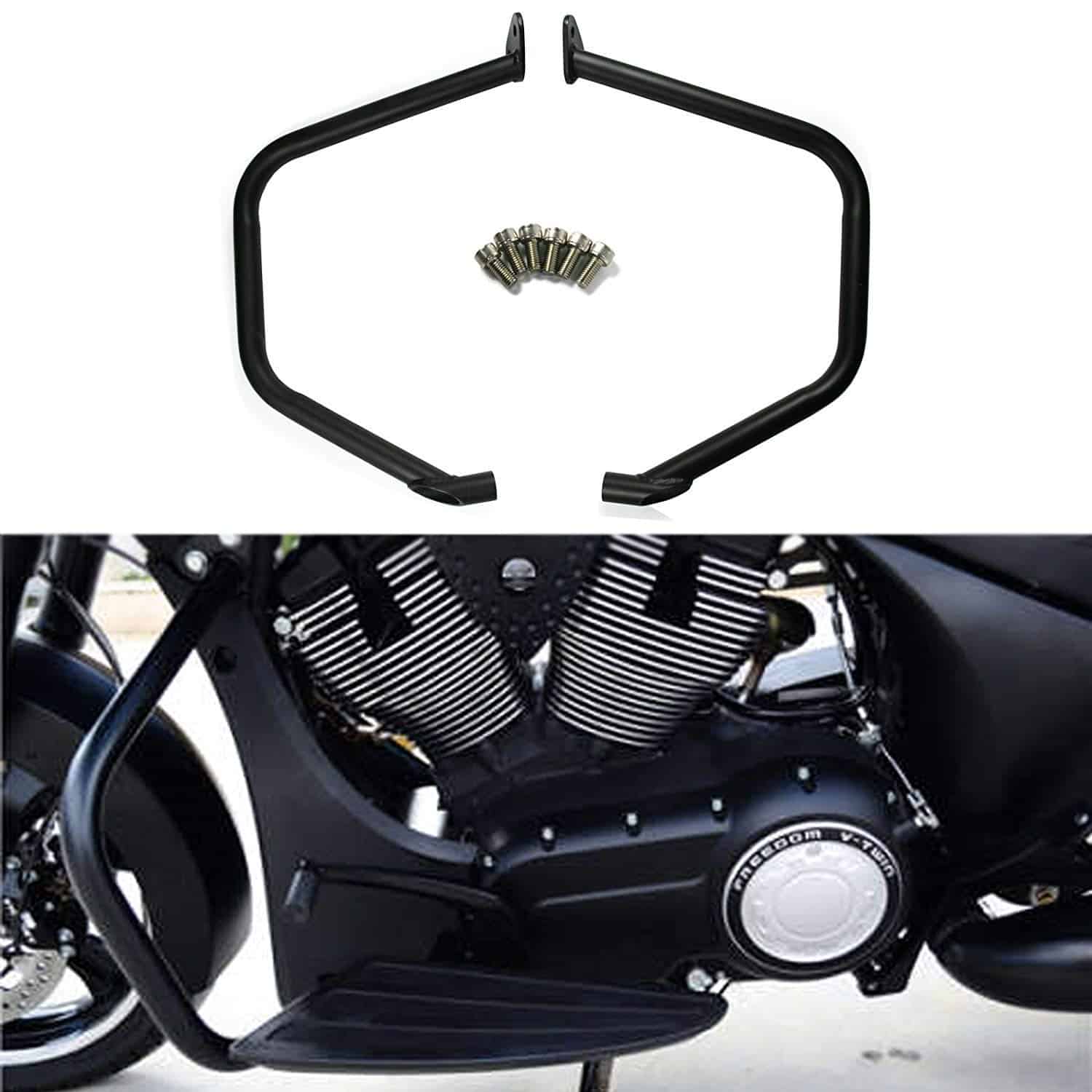 Protectores de Motor de Acero Negro para Victory Cross