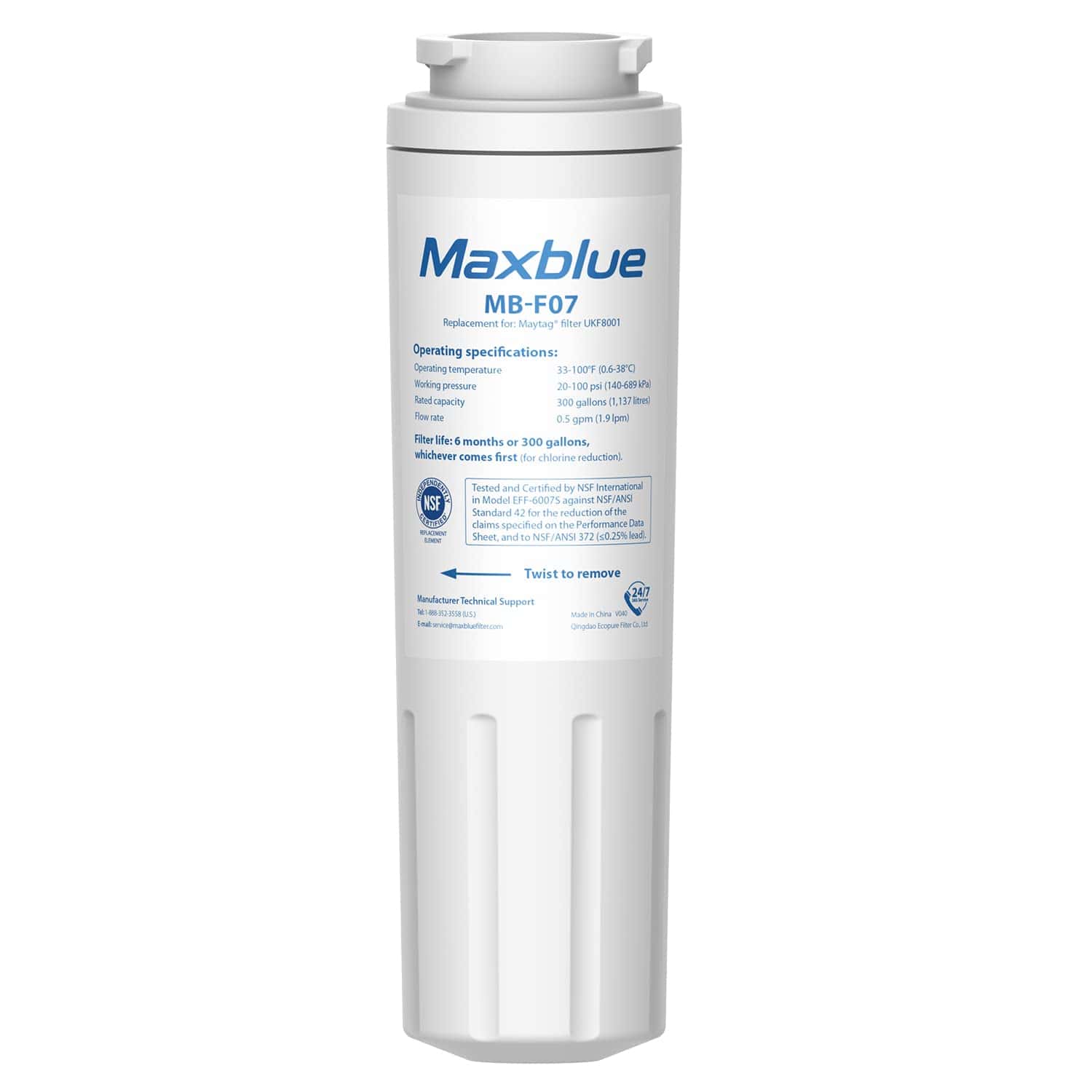 Filtro de agua para refrigerador Maxblue -uete de 1