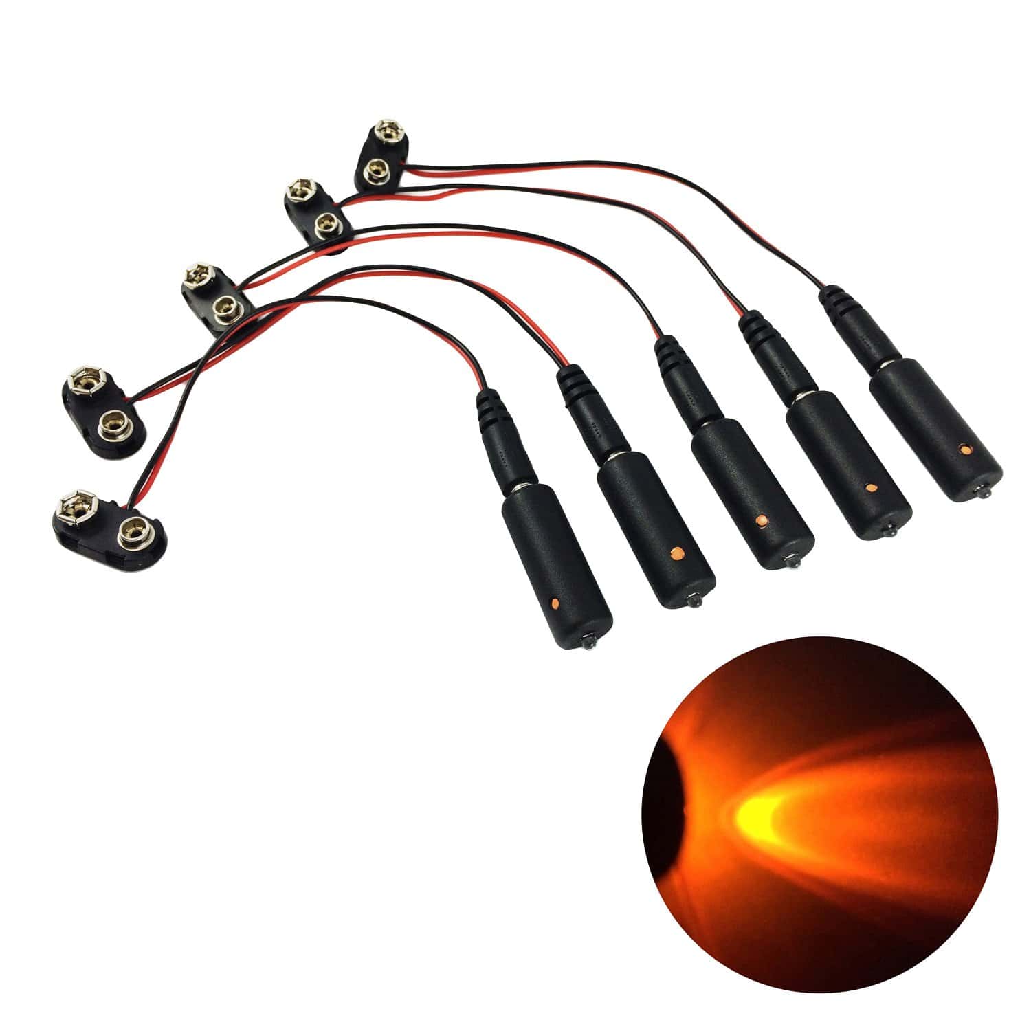 Paquete de 5 Luces de Efectos Micro LED Naranjas con Clips