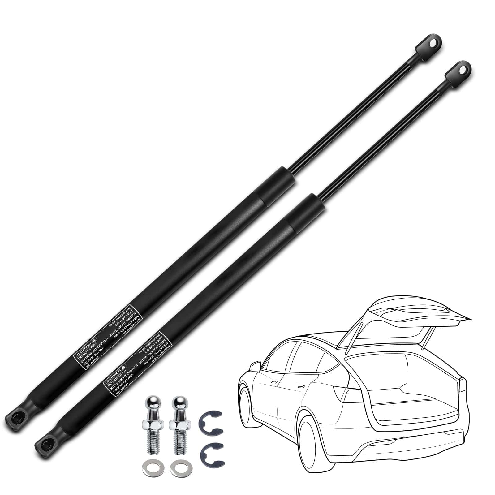 Conjunto de 2 resortes de soporte de elevación traseros a