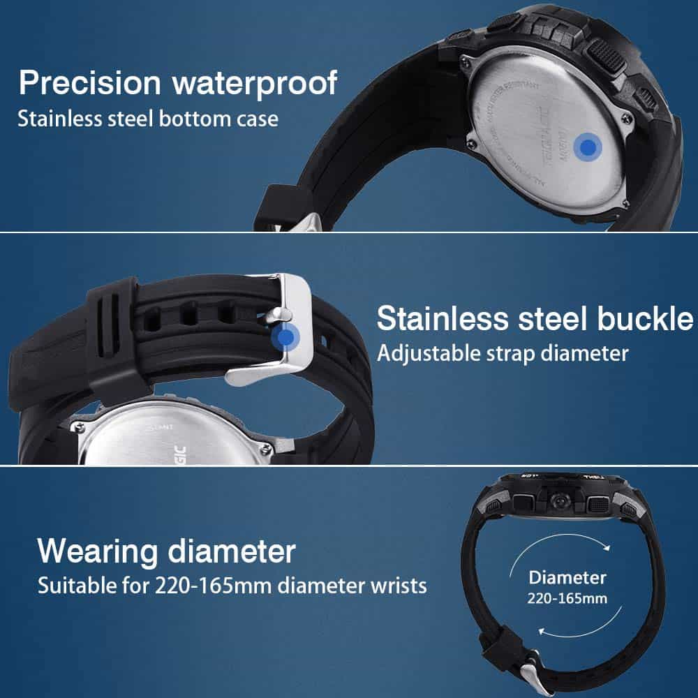 Reloj de Buceo Digital Sumergible TEKMAGIC 10 ATM -Negro - Imagen 10