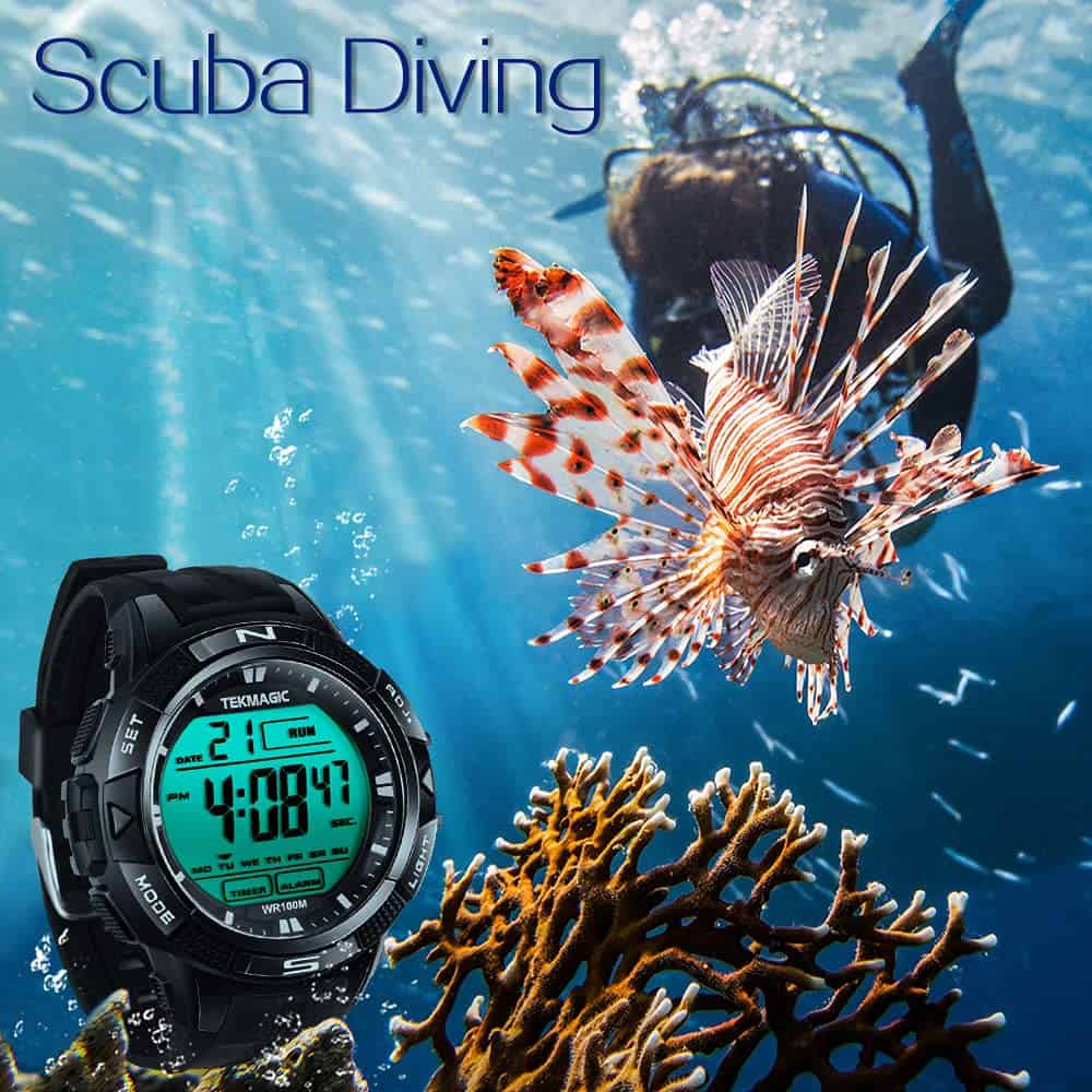 Reloj de Buceo Digital Sumergible TEKMAGIC 10 ATM -Negro - Imagen 3