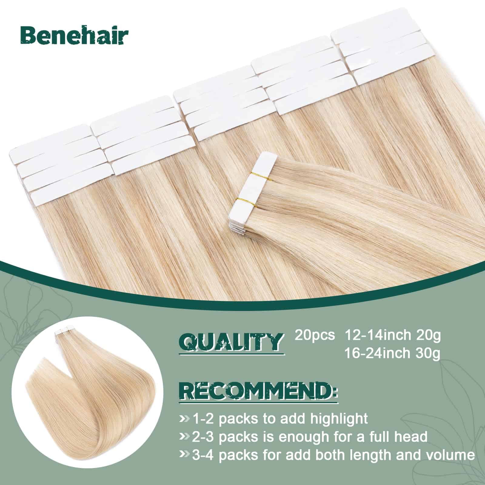 Extensiones de Cabello Tape en Cabello Humano Remy Benehair - Imagen 5