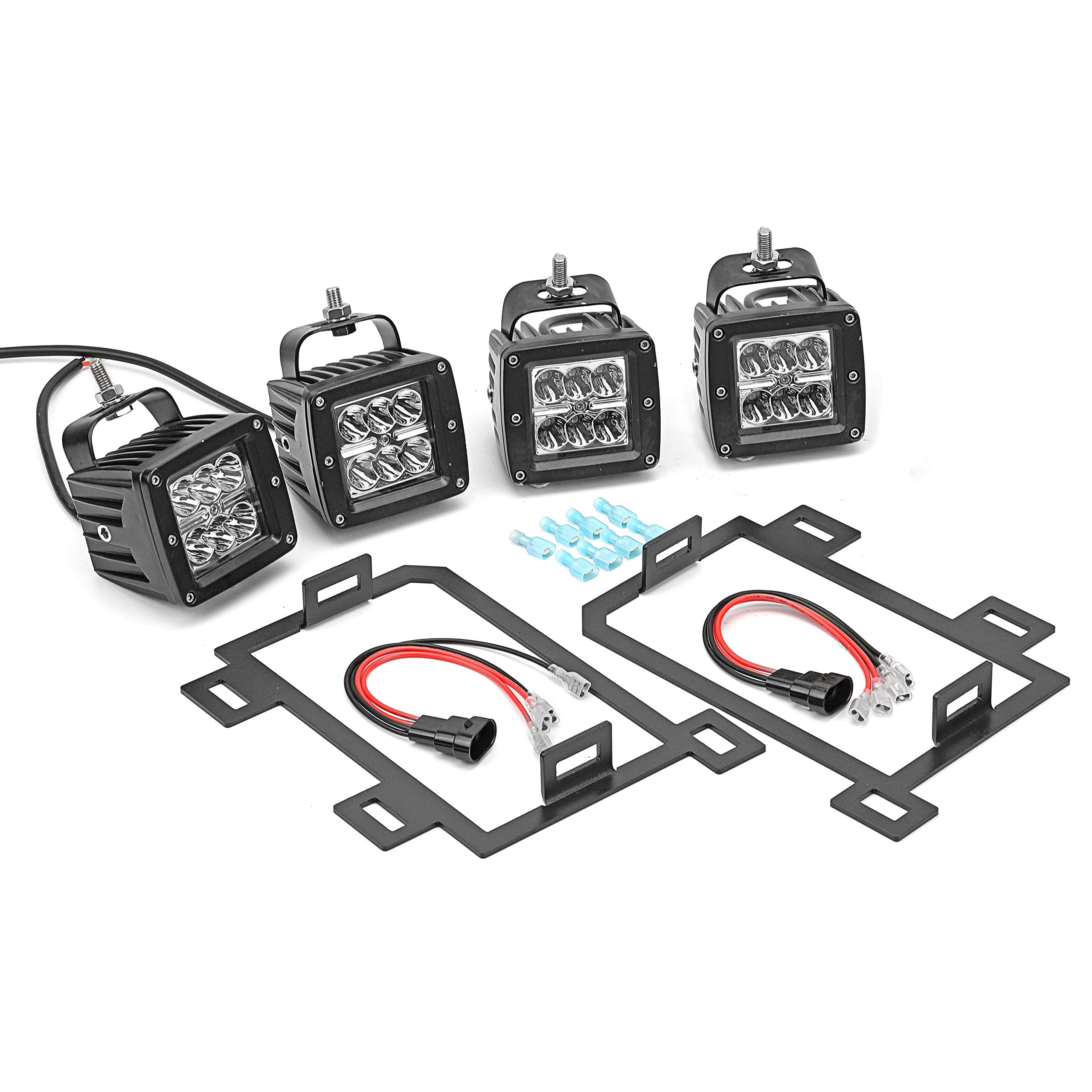 4x 3 pulgadas 24W Luces de Niebla LED con Kit de Cableado y