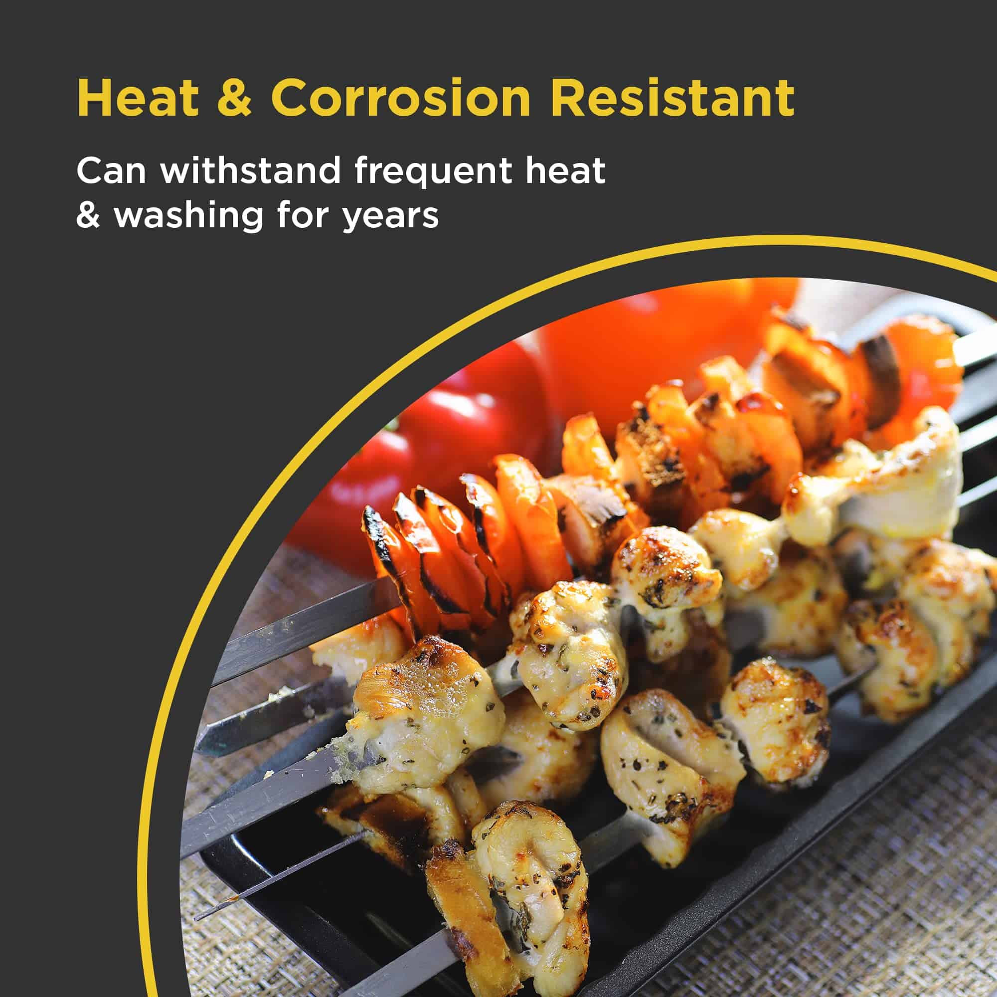 Brochetas de metal plano para barbacoa O-Yaki - Juego de 8 - Imagen 7