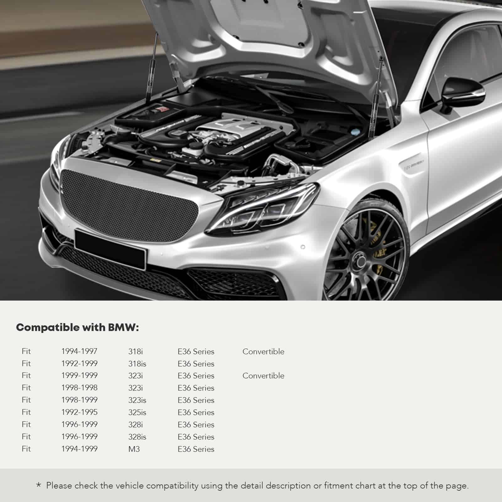 Conjunto de 2 Amortiguadores de Elevación de -Negro - Imagen 3