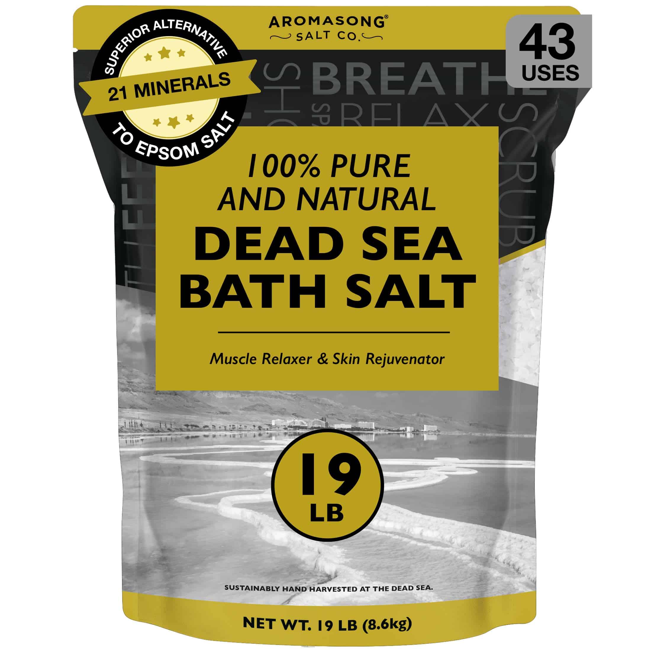Sal de baño del Mar Muerto de Aromasong - 19 libras de