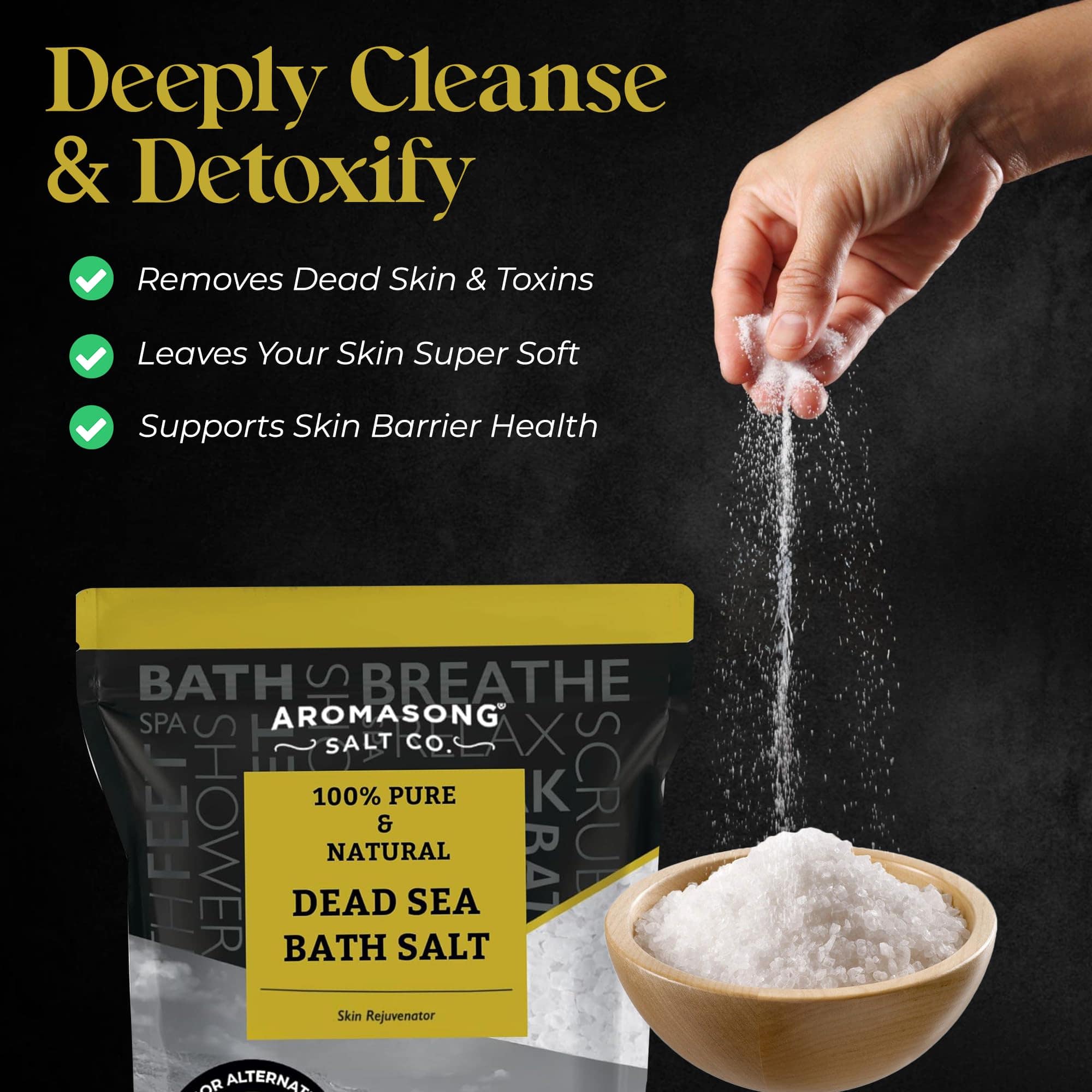 Sal de baño del Mar Muerto de Aromasong - 19 libras de - Imagen 5