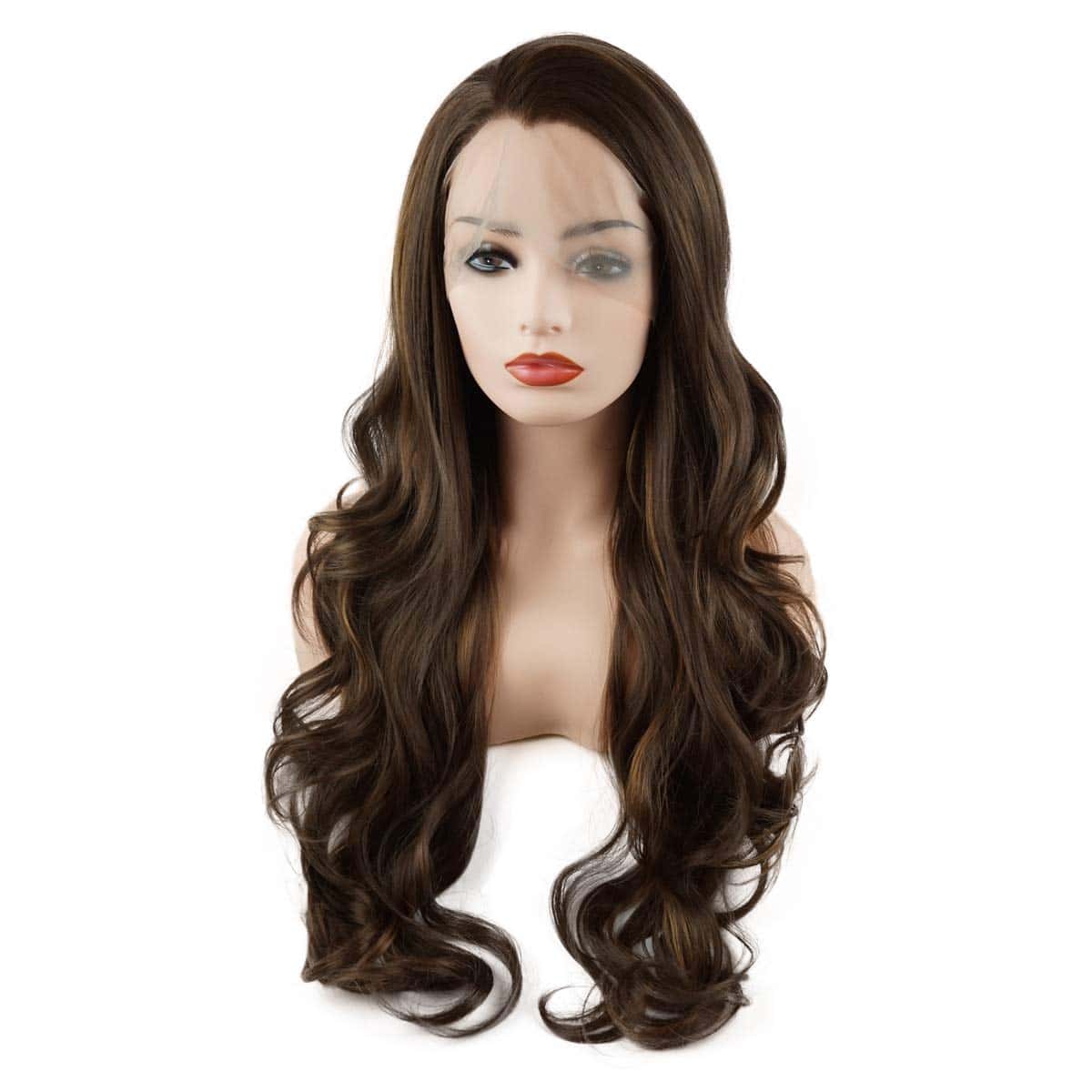 Pelucas de Encaje Sintético Realista de -Blonde y Marrón - Imagen 4