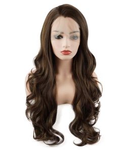 Pelucas de Encaje Sintético Realista de -Blonde y Marrón