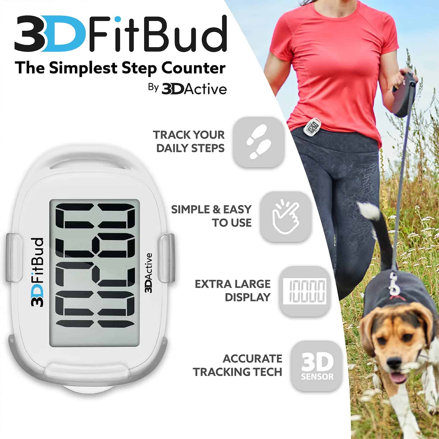 Contador de Pasos 3D 3DFitBud Simple Walking Pedometer de - Imagen 3