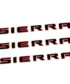 Emblemas de Letras Sierra OEM de línea Roja - Paquete de 3