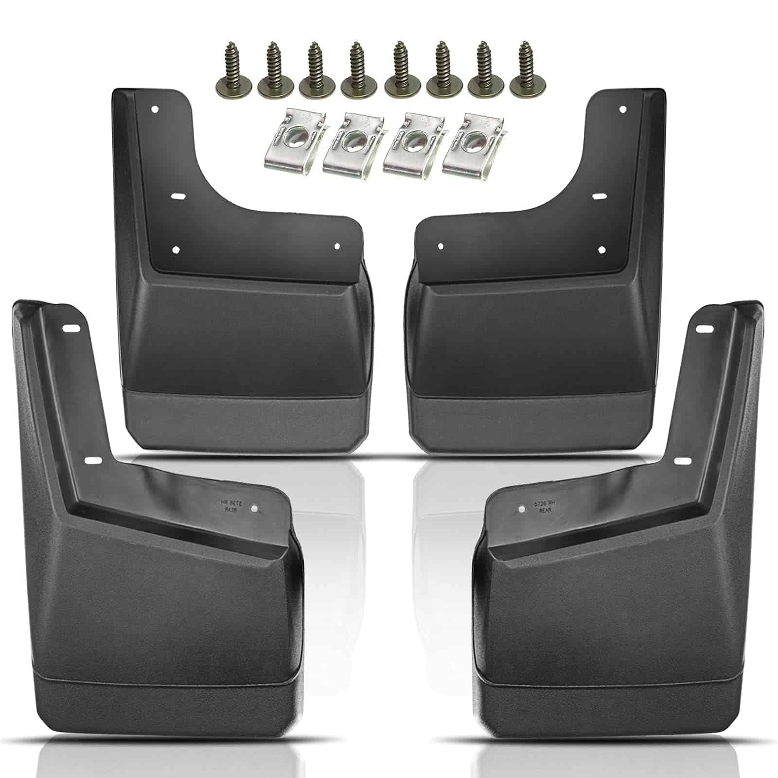 Conjunto de 4 Guardabarros Salpicaderas -ho, Negro