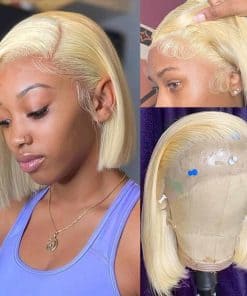 Pelucas de cabello humano 613 Bob Peluca de encaje frontal
