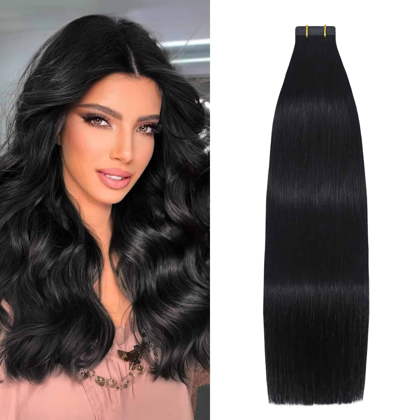 Extensiones de Cabello Adhesivas en Cinta Jet Black 20