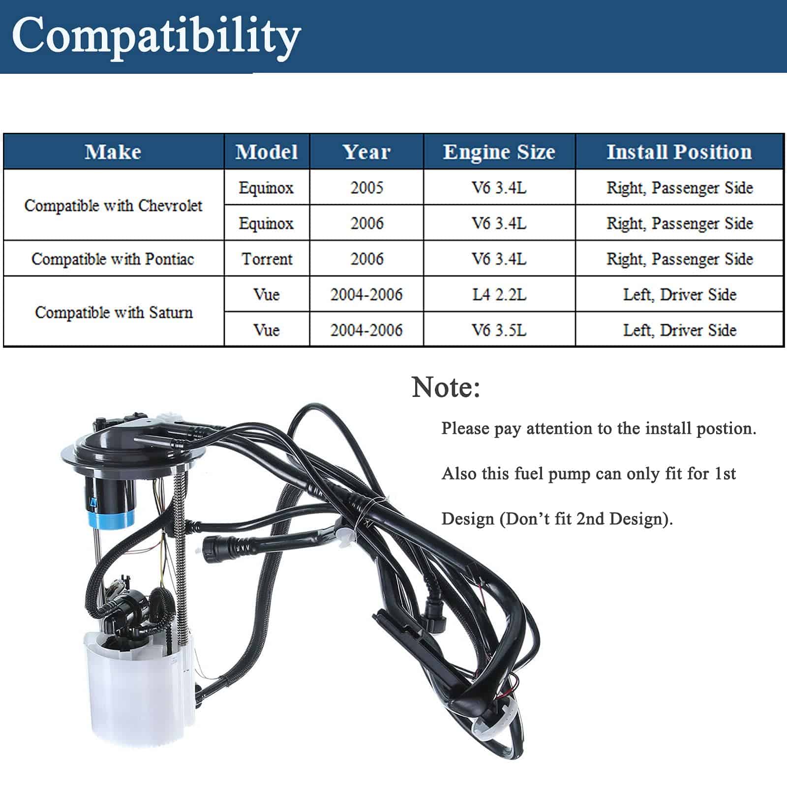 Bomba de Combustible con Sensor de Presión para Saturn Vue - Imagen 3