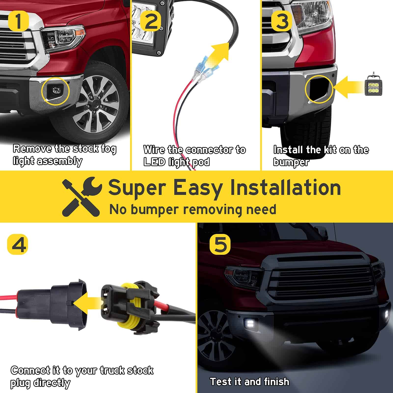 4x 3 pulgadas 24W Luces de Niebla LED con Kit de Cableado y - Imagen 9
