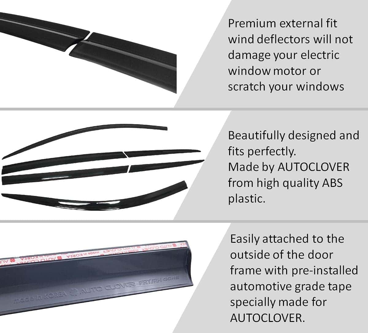 AUTOCLOVER Juego de 6 Piezas de Viseras para Ventanas con - Imagen 6