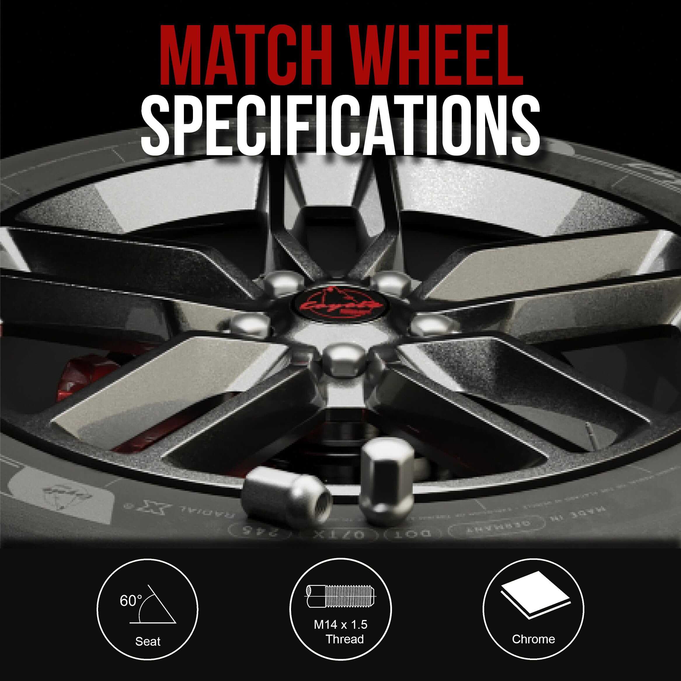 24 Pzas Tuercas de Seguridad M14x1.5 Estilo OEM GM 9596070 - Imagen 4