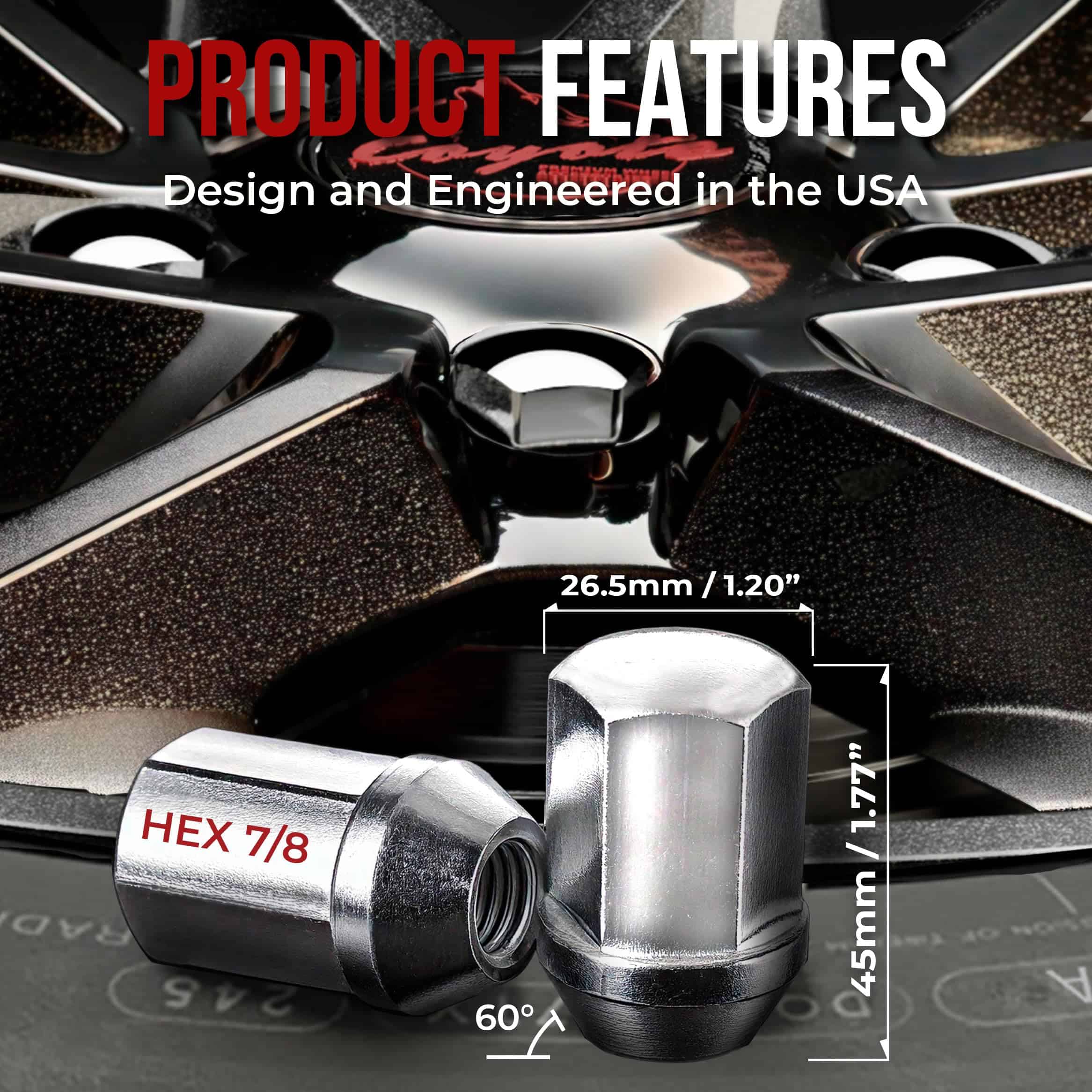 24 Pzas Tuercas de Seguridad M14x1.5 Estilo OEM GM 9596070 - Imagen 3