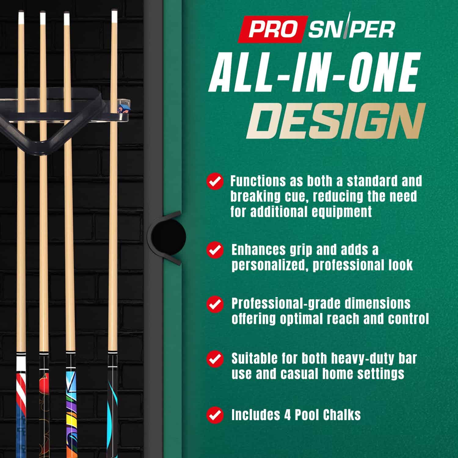 Kit de Taco de Billar Premium | 4 Tacos de Maple Canadiense - Imagen 6