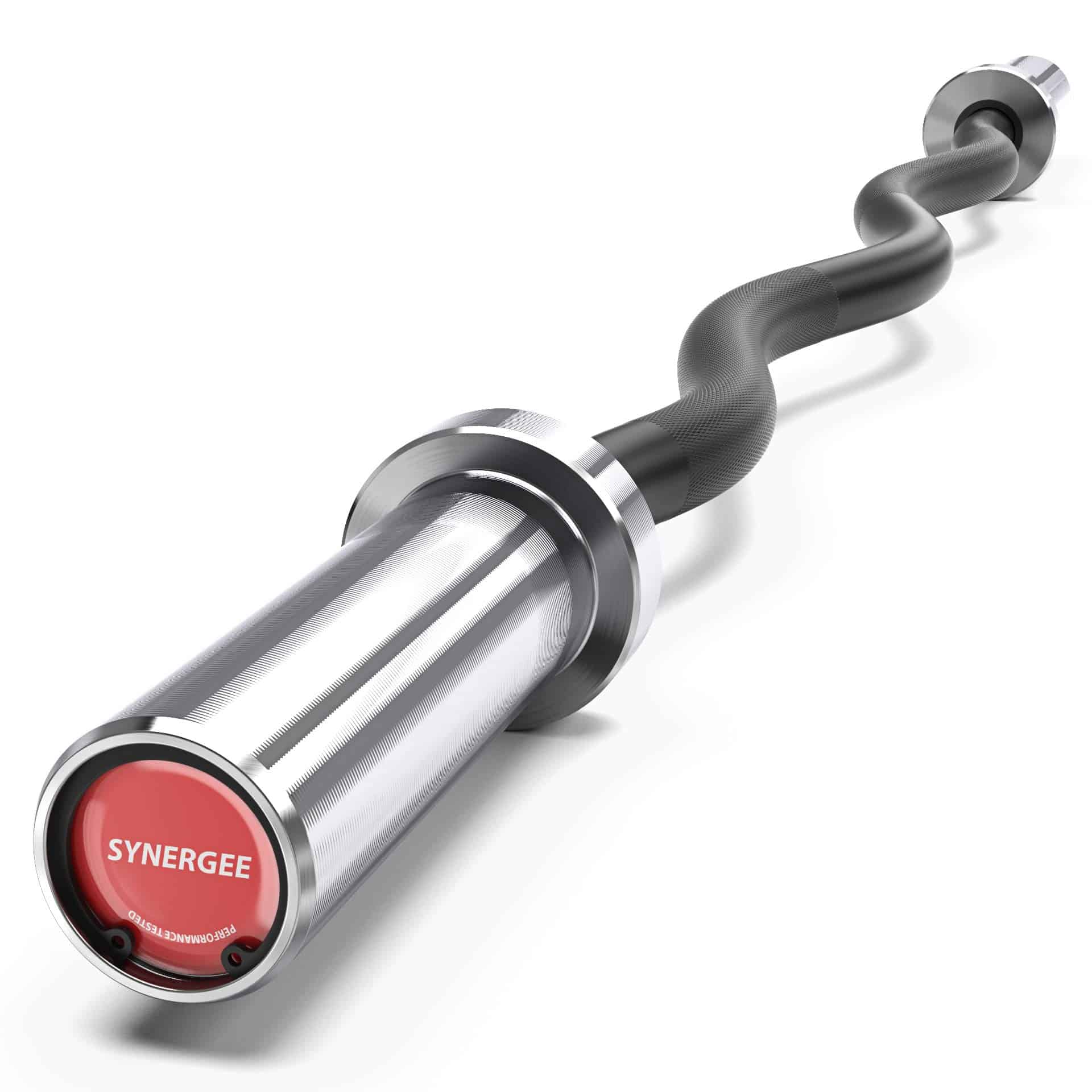 Barra Olímpica EZ Curl Comercial Synergee con Mangos