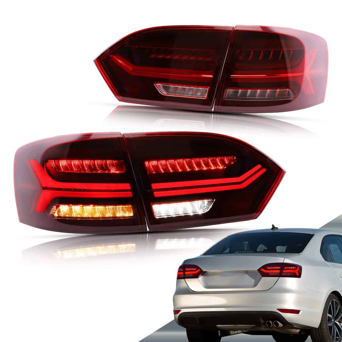Luces traseras LED VLAND compatibles con Je-tta 2011-2014