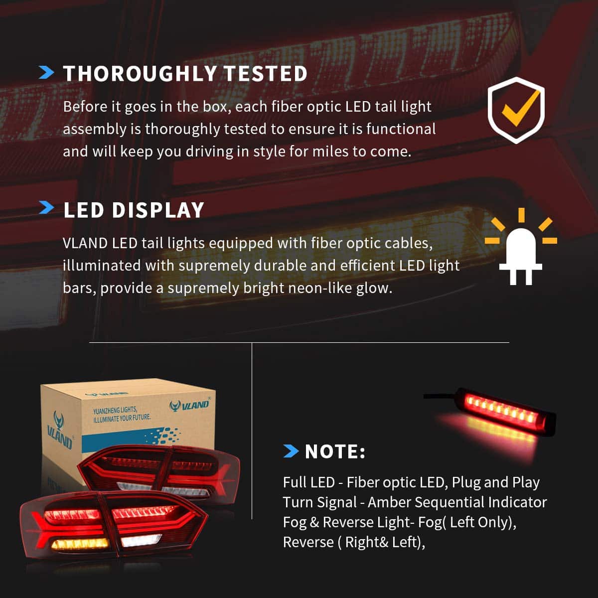 Luces traseras LED VLAND compatibles con Je-tta 2011-2014 - Imagen 3