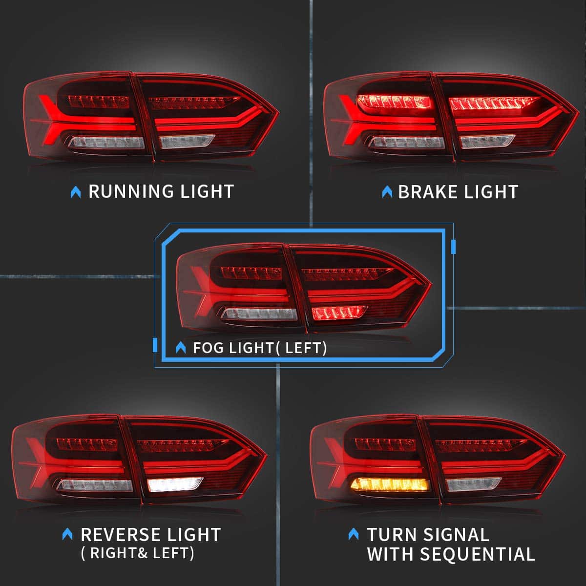 Luces traseras LED VLAND compatibles con Je-tta 2011-2014 - Imagen 6