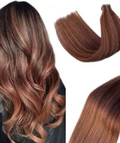 Extensiones de Cabello de Cinta de Pelo Humano Marrón