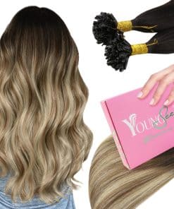 Extensiones de Cabello U Tip YoungSee Balayage Marrón