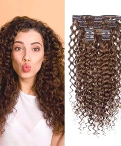 Extensiones de Cabello Rizado Profundo -Marrón Claro