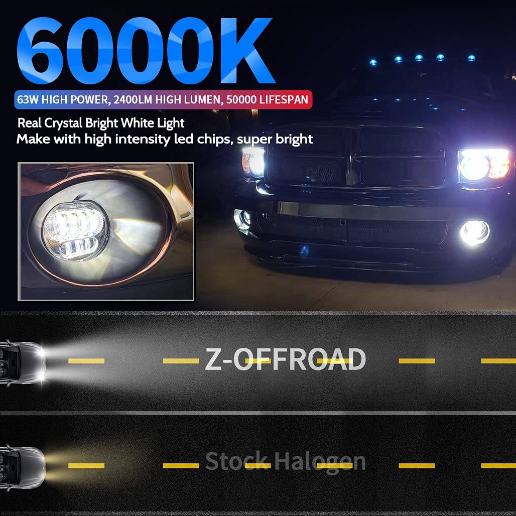 2pcs Luces LED de Niebla 63W Z-OFFROAD Reemplazo para - Imagen 4